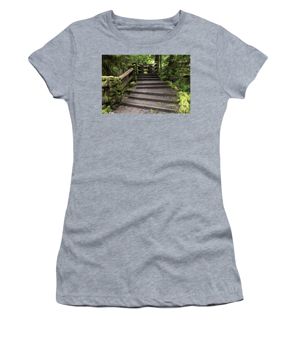 Pathway Women's T-Shirt featuring the photograph A Pathway To Sahalie Fall - 3 by Hany J