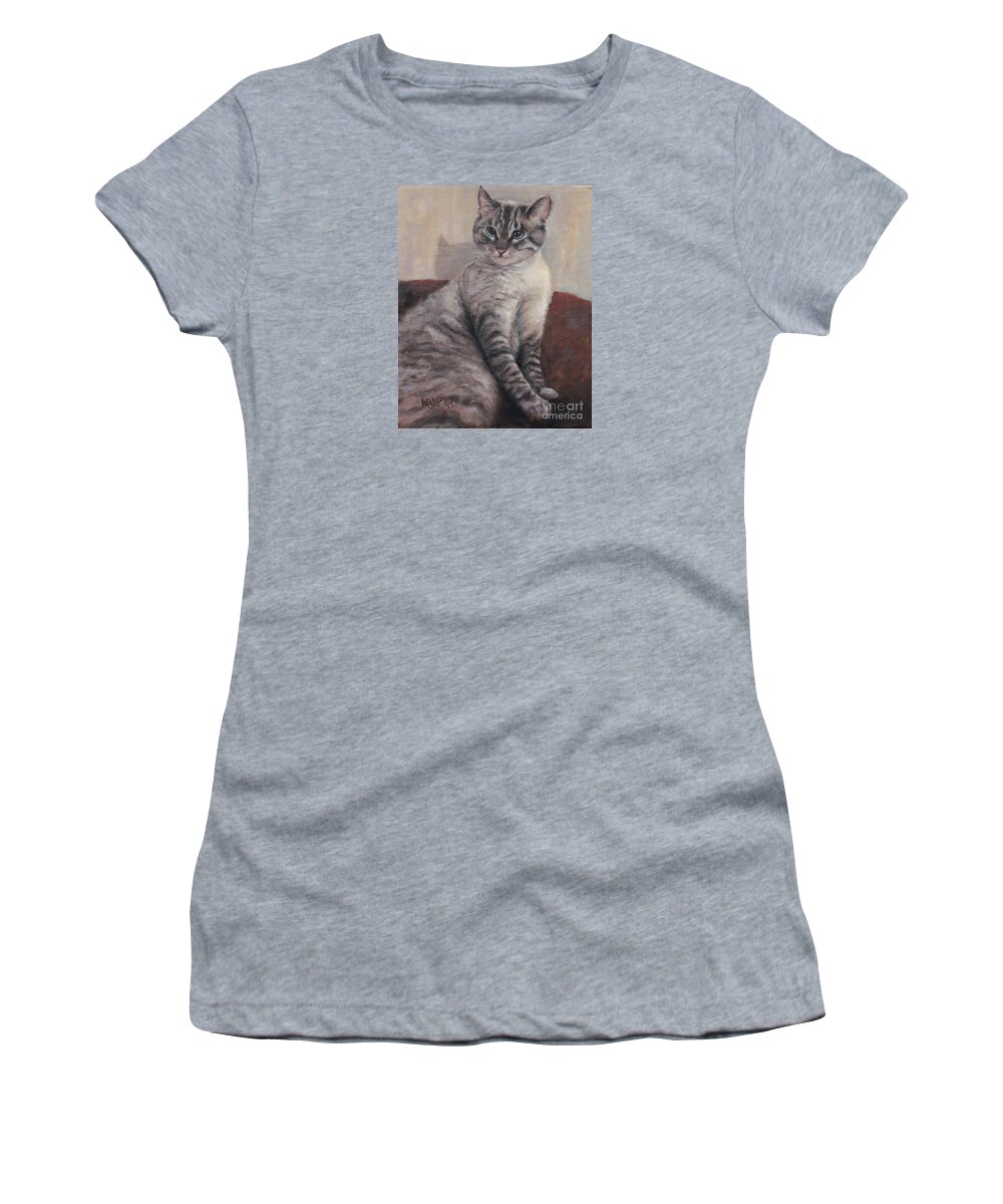 Cat Women's T-Shirt featuring the painting A Regal Pose by Wendy Ray