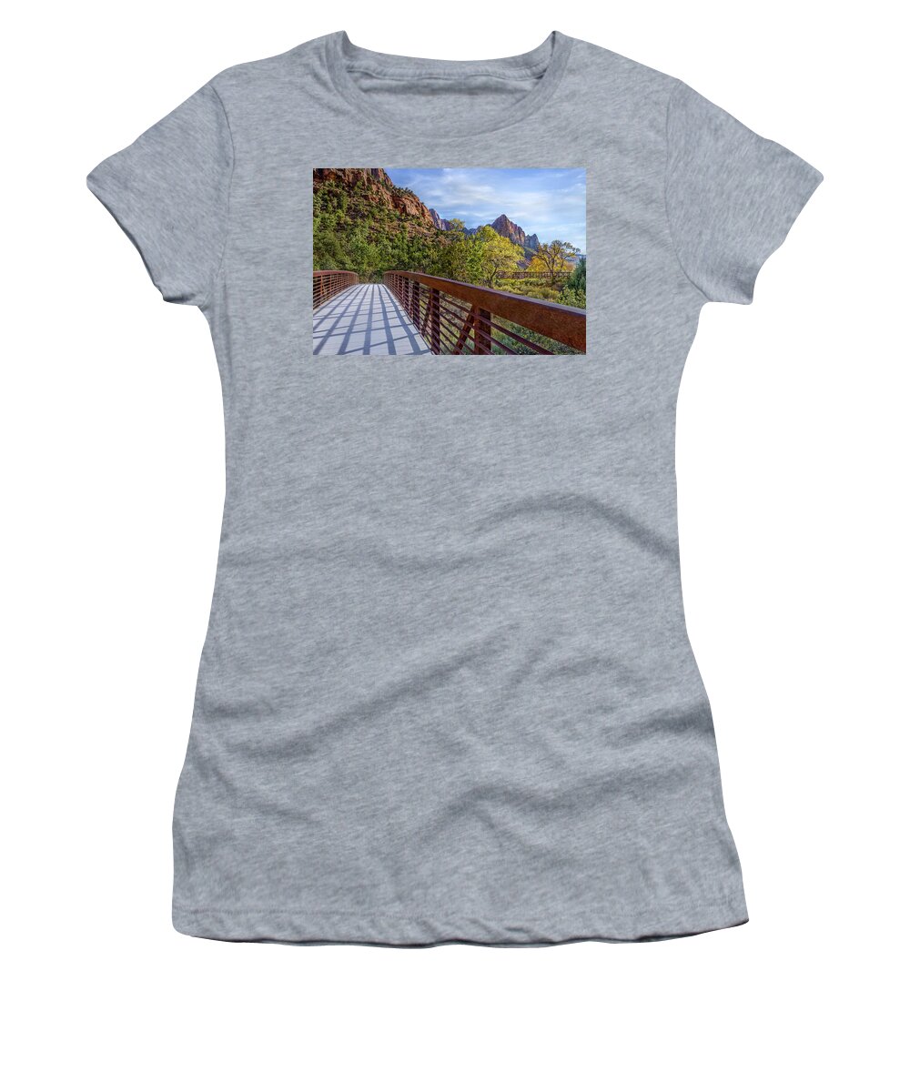 Zion Women's T-Shirt featuring the photograph A Scenic Hike by James Woody