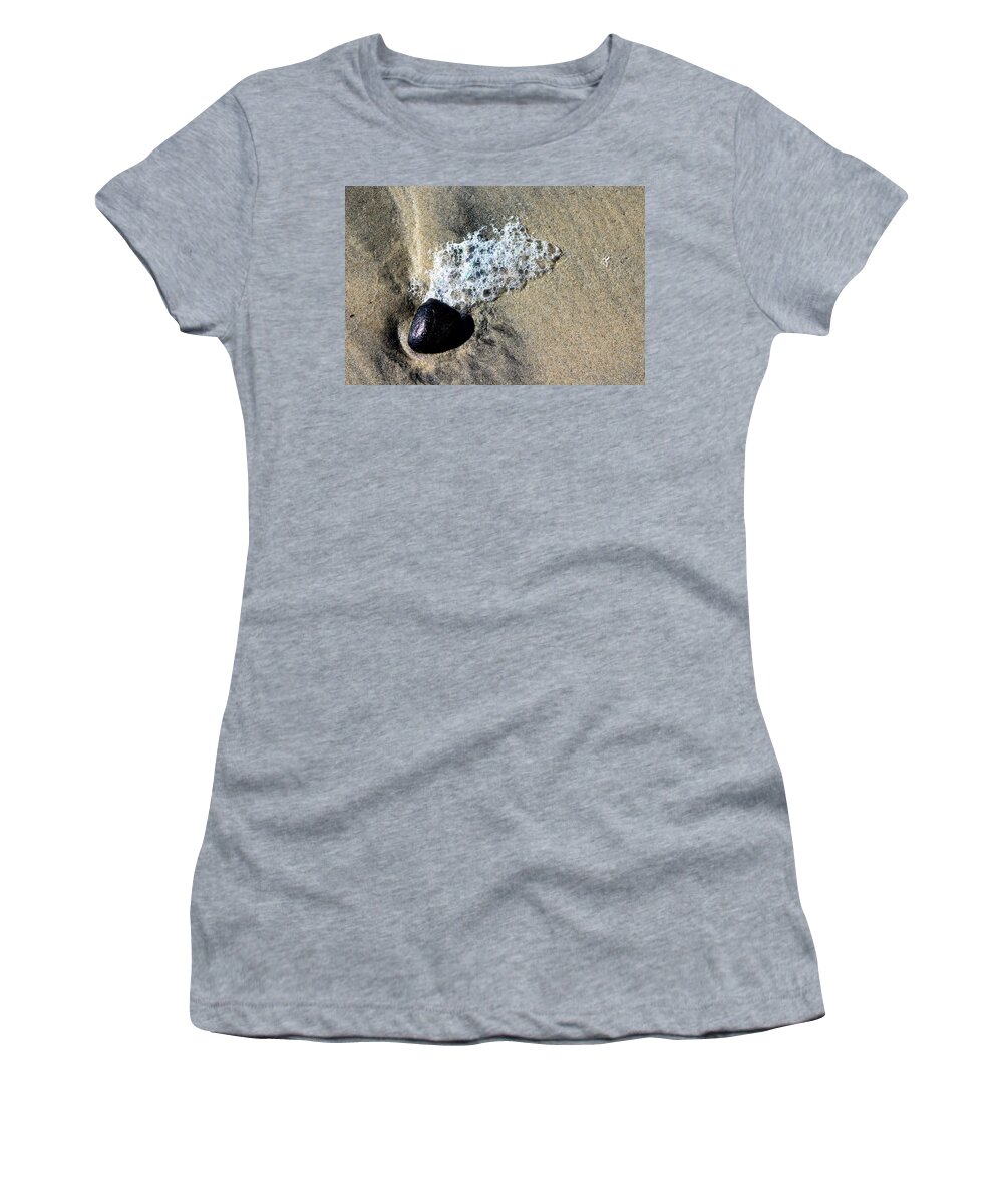White Women's T-Shirt featuring the photograph A Spot in the Sand Photograph by Kimberly Walker