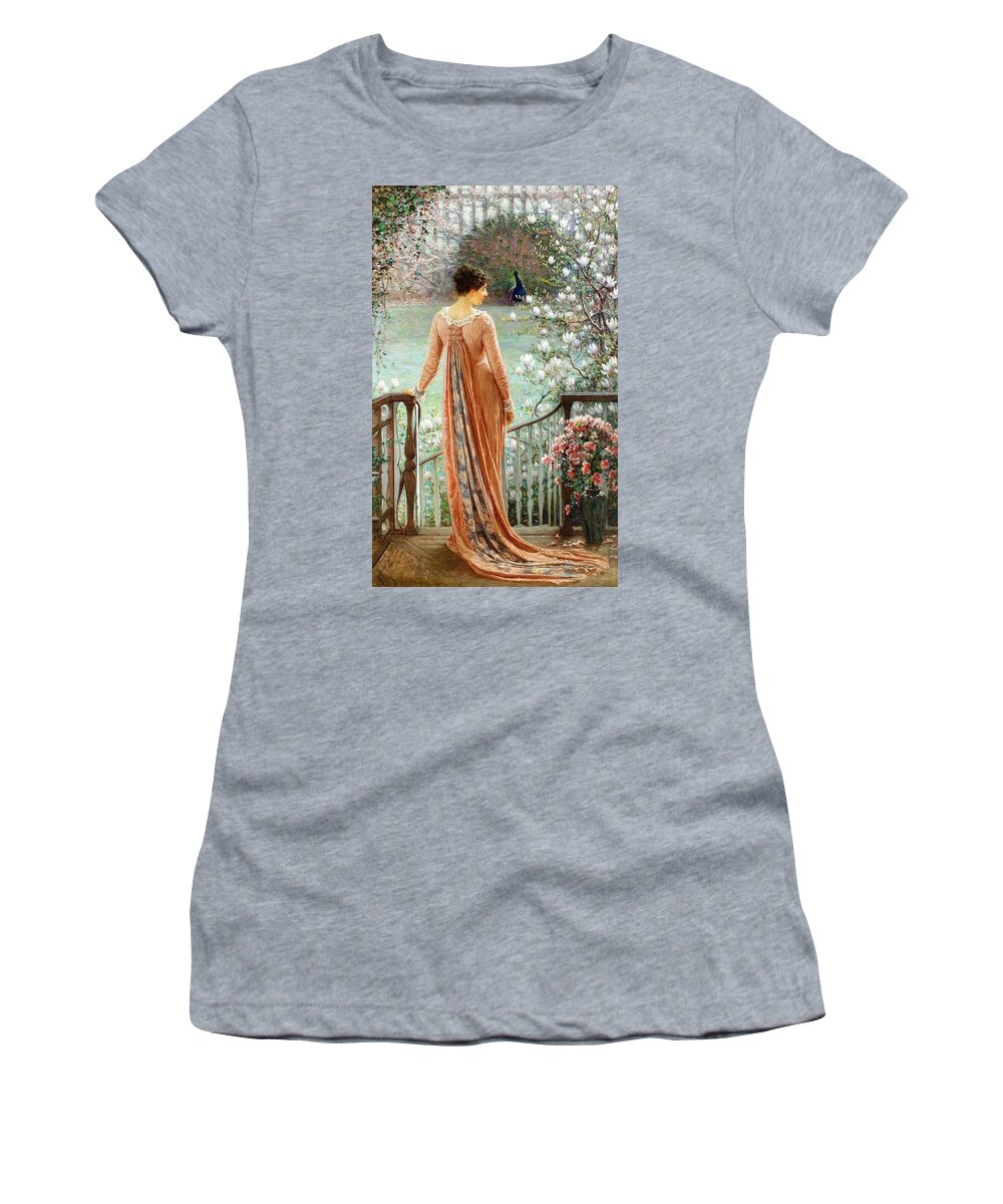 William John Hennessy - A Spring Fantasy 1880 Women's T-Shirt featuring the painting A Spring Fantasy by MotionAge Designs