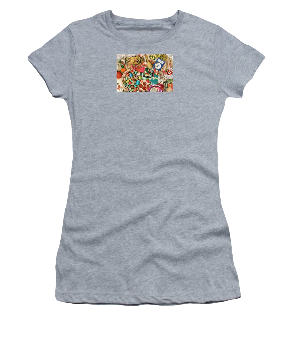 Jigsaw Puzzle Women's T-Shirt featuring the photograph A Stitch in Time by Carole Gordon