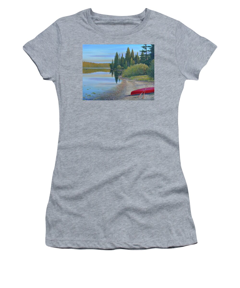 Jake Vandenbrink Women's T-Shirt featuring the painting A Summer Escape by Jake Vandenbrink