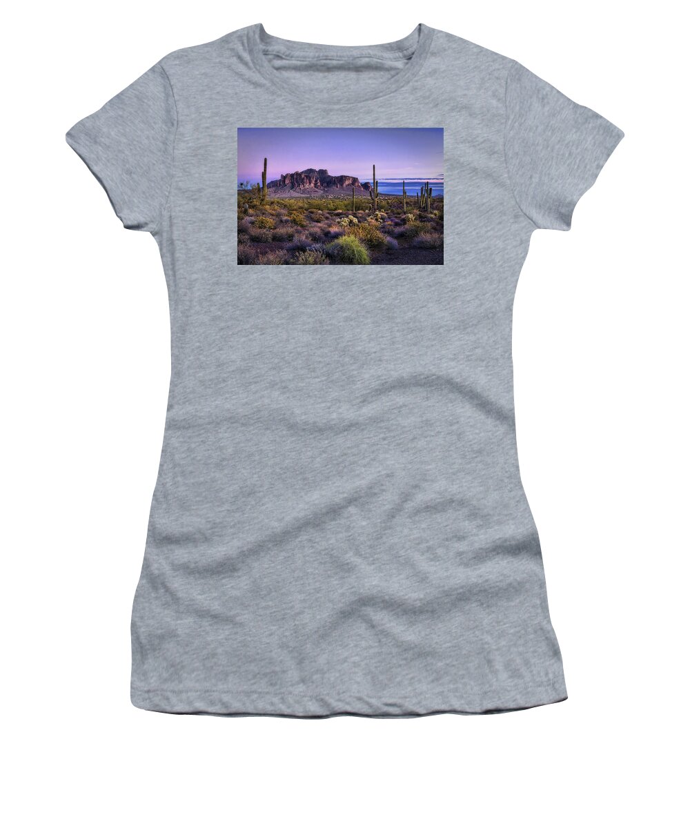 Sunset Women's T-Shirt featuring the photograph A Superstitious Evening by Saija Lehtonen