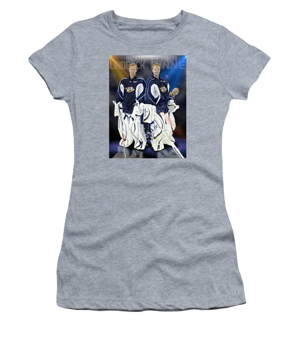 Anders Lindback Women's T-Shirt featuring the digital art A Tall Order by Don Olea