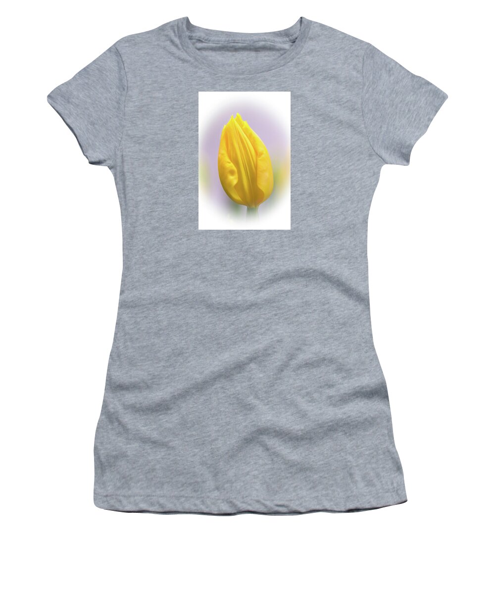 Tulip Women's T-Shirt featuring the photograph A Tulip in Dandelion Yellow by Carol Senske