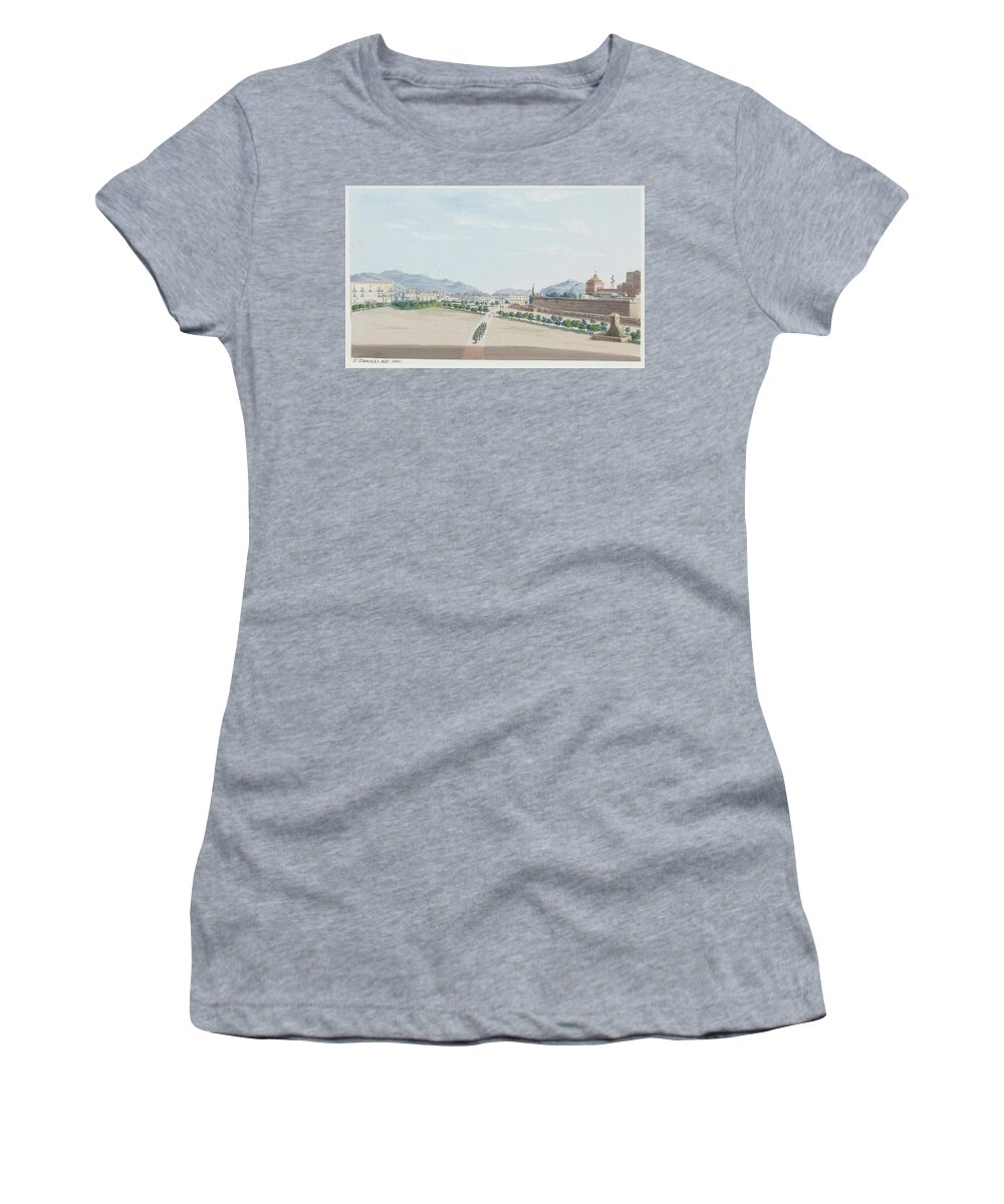 Zerilli Women's T-Shirt featuring the painting A view of a castle or a fortress by Francesco