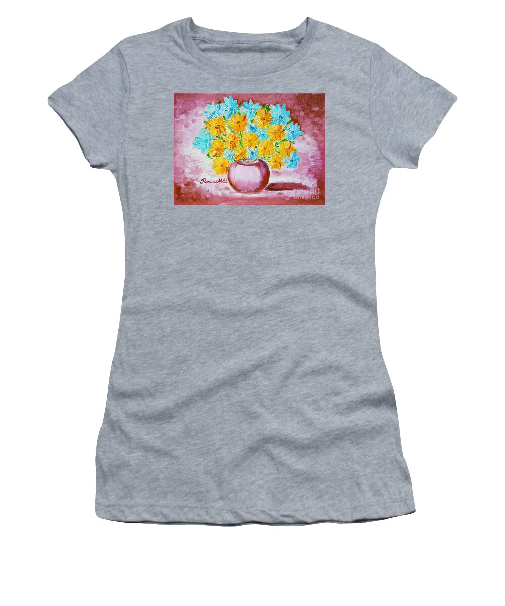 Daisies Women's T-Shirt featuring the painting A Whole Bunch of Daisies by Ramona Matei