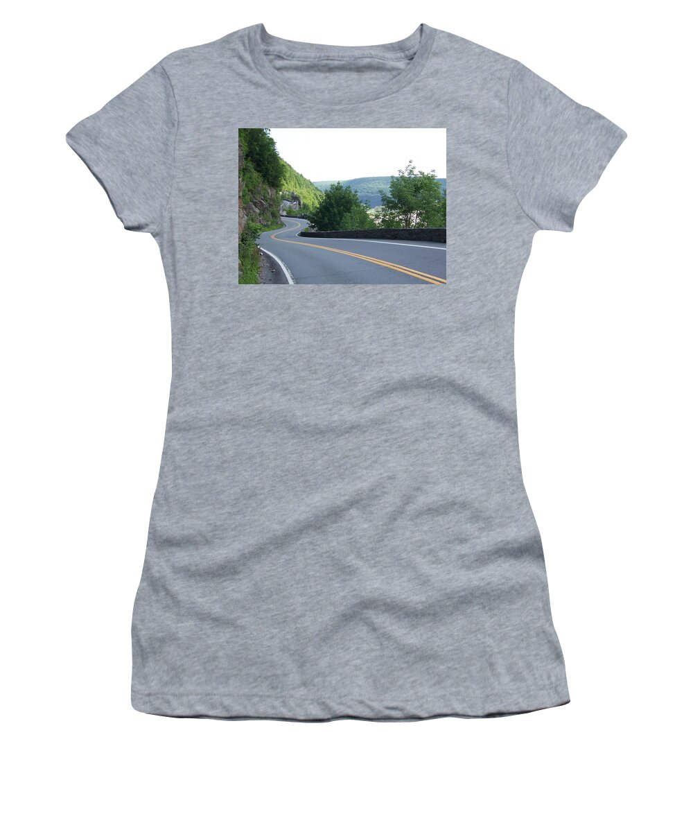 Road Women's T-Shirt featuring the photograph A Winding Road by Laurie Paci