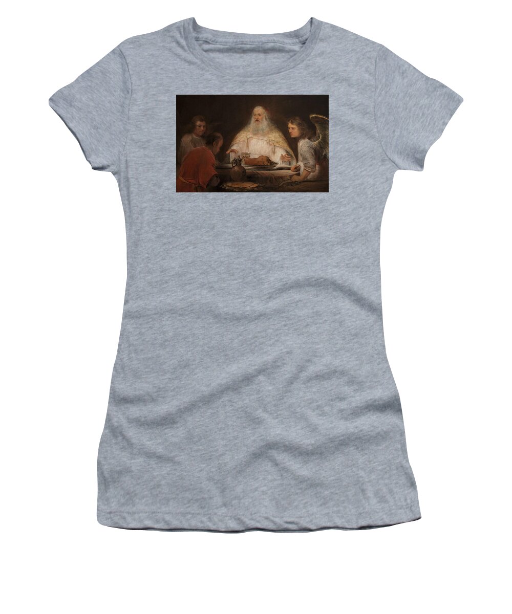 Abraham And The Angels Women's T-Shirt featuring the painting Abraham and the Angels by MotionAge Designs