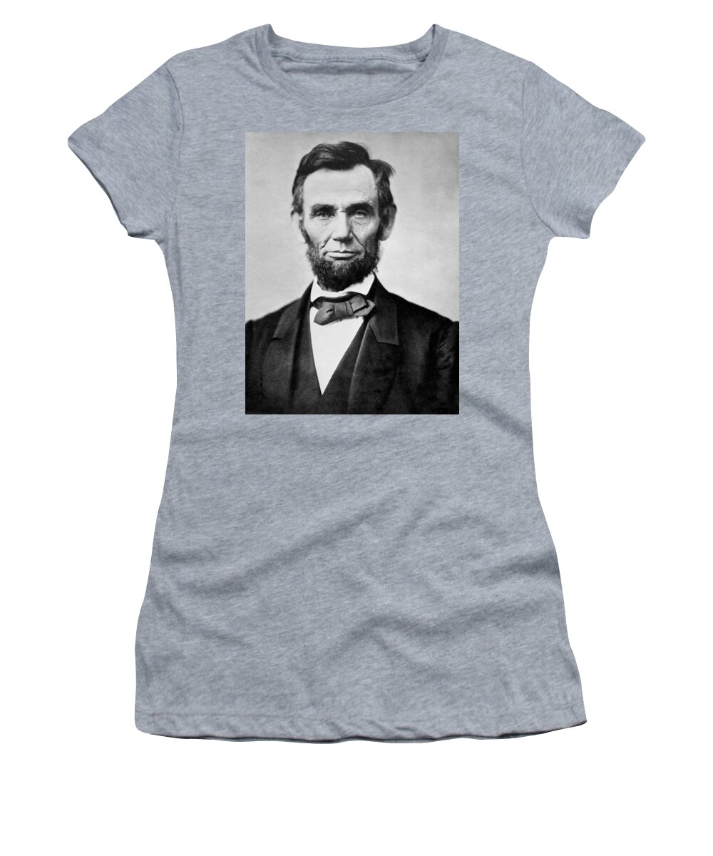 abraham Lincoln Women's T-Shirt featuring the photograph Abraham Lincoln - portrait by International Images