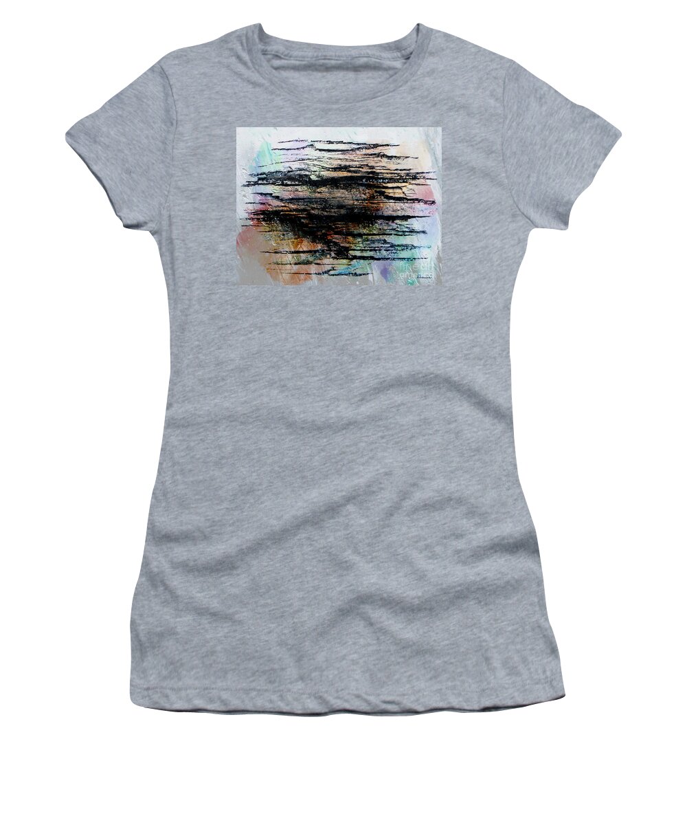 Abstract Women's T-Shirt featuring the painting 2d Abstract Expressionism Digital Painting by Ricardos Creations