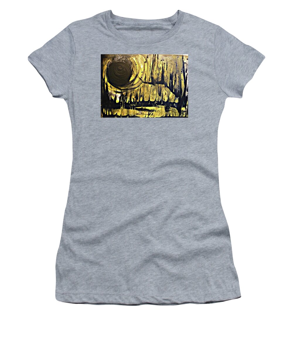 Gold Women's T-Shirt featuring the painting Abstract 8 by 'REA' Gallery