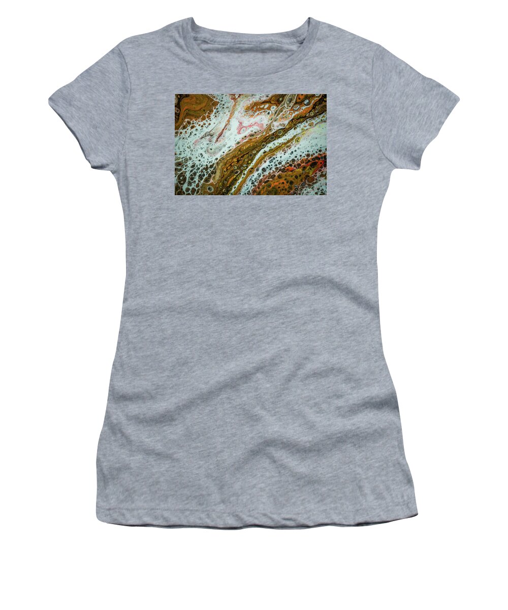 Contemporary Women's T-Shirt featuring the painting Abstract E5 by Lilia S