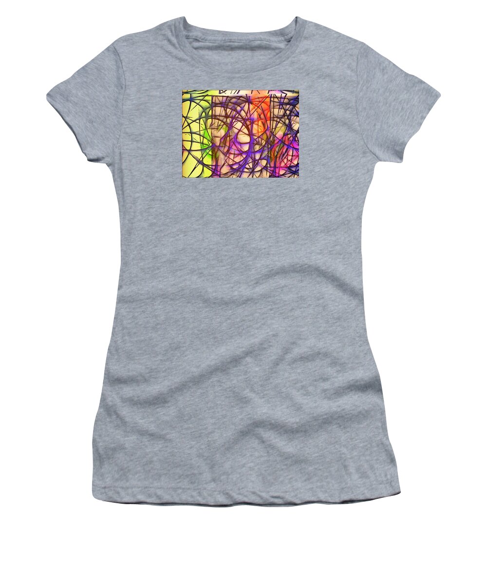 Abstract Women's T-Shirt featuring the painting Abstract Fun 11 by Marian Lonzetta