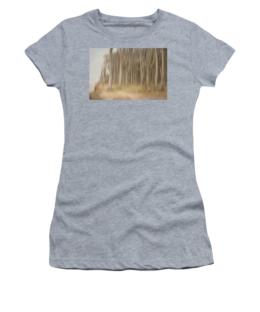 Antique Women's T-Shirt featuring the mixed media Abstract ghost forest by Heike Hultsch