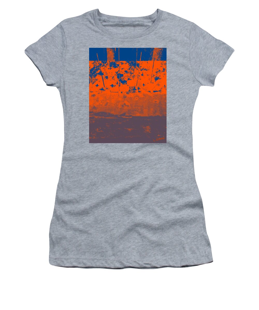 Orange Women's T-Shirt featuring the digital art Abstract II by Lessandra Grimley