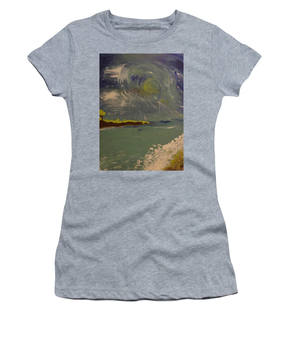 Abstract Women's T-Shirt featuring the painting Abstract LAndscape - Laguna Coast by Celestial Images