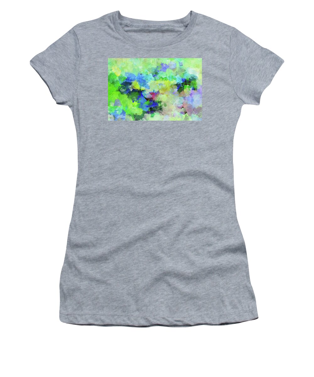 Abstract Women's T-Shirt featuring the painting Abstract Landscape Painting by Inspirowl Design