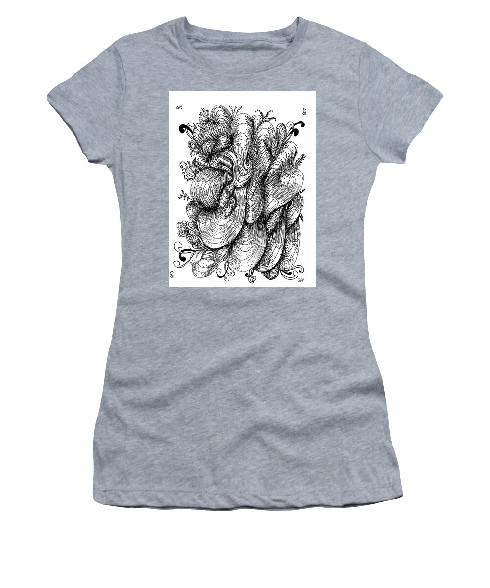 Pen Women's T-Shirt featuring the drawing Abstract by Quwatha Valentine