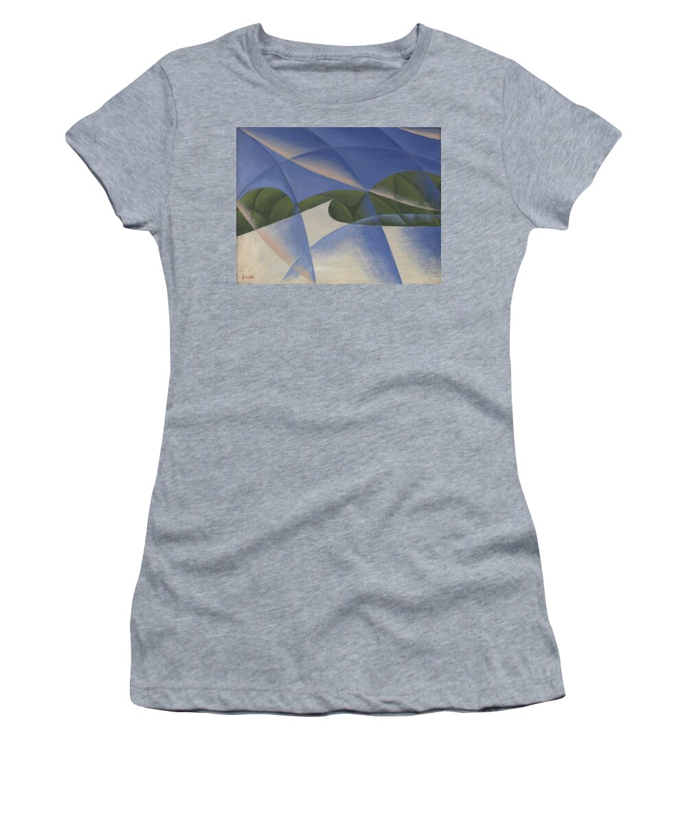 Giacomo Balla Women's T-Shirt featuring the painting Abstract Speed by Giacomo Balla