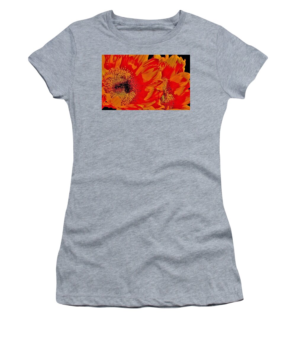 Sunflowers Women's T-Shirt featuring the photograph Abstract Sunflowers by Eileen Brymer