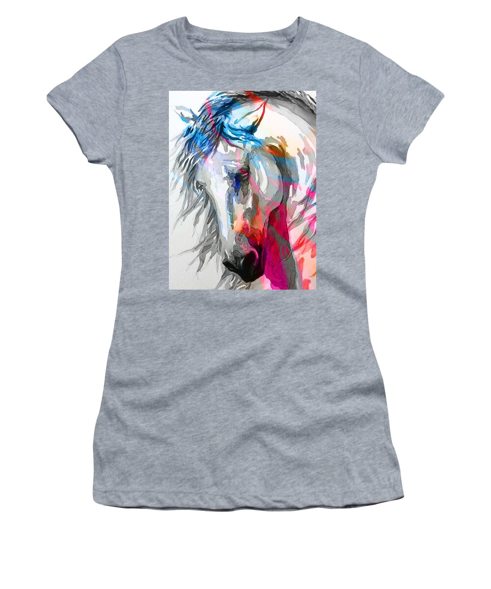 Cavallo Women's T-Shirt featuring the digital art A R G E N T O by J U A N - O A X A C A