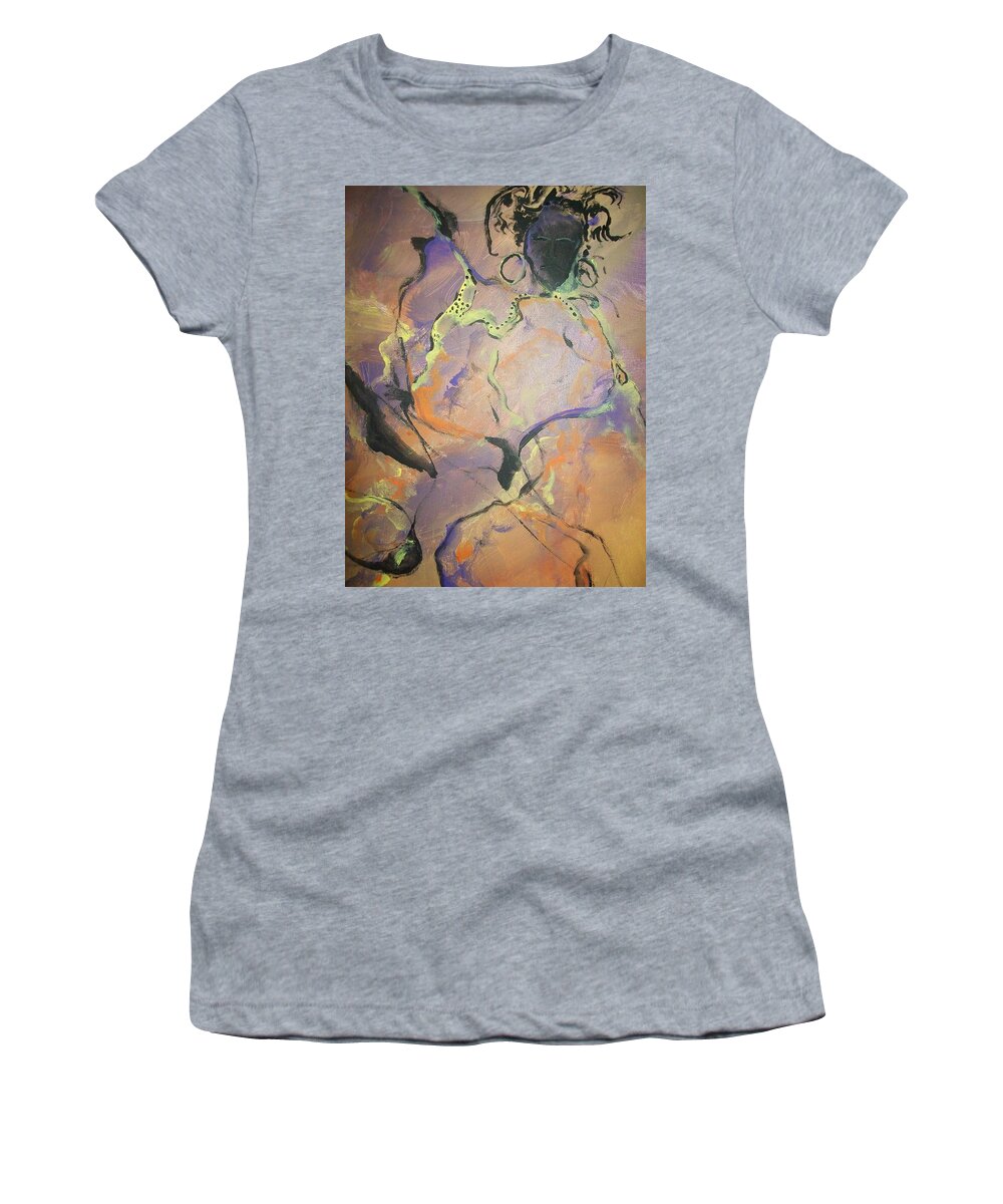 Art African American Women's T-Shirt featuring the painting Abstract Woman by Raymond Doward