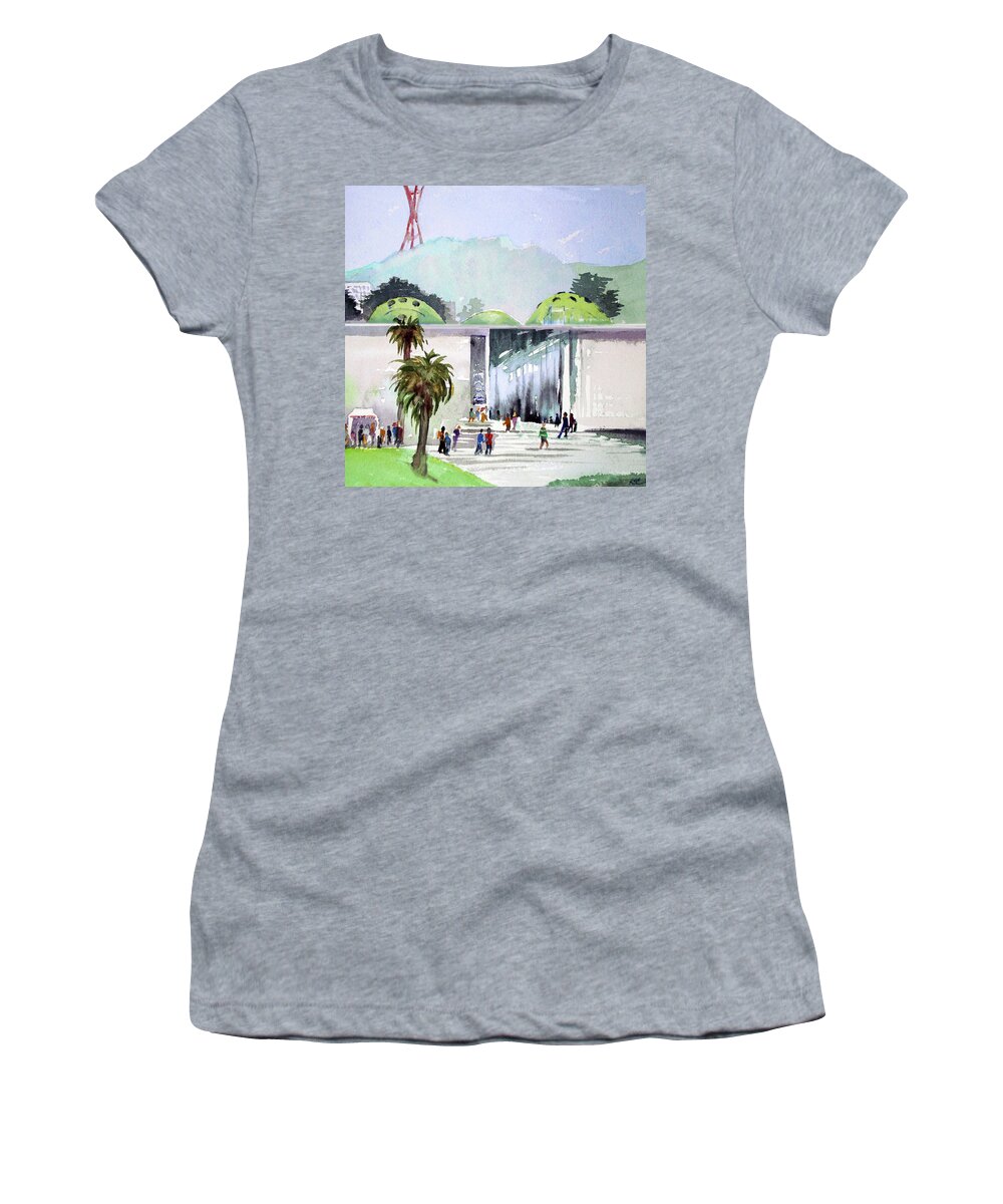 San Francisco Women's T-Shirt featuring the painting Academy Entrance by Karen Coggeshall
