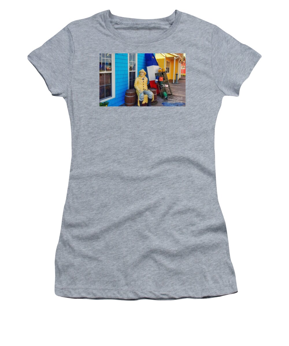 Acadia Women's T-Shirt featuring the photograph Acadian Fisherman, Prince Edward Island, Canada by Mary Capriole