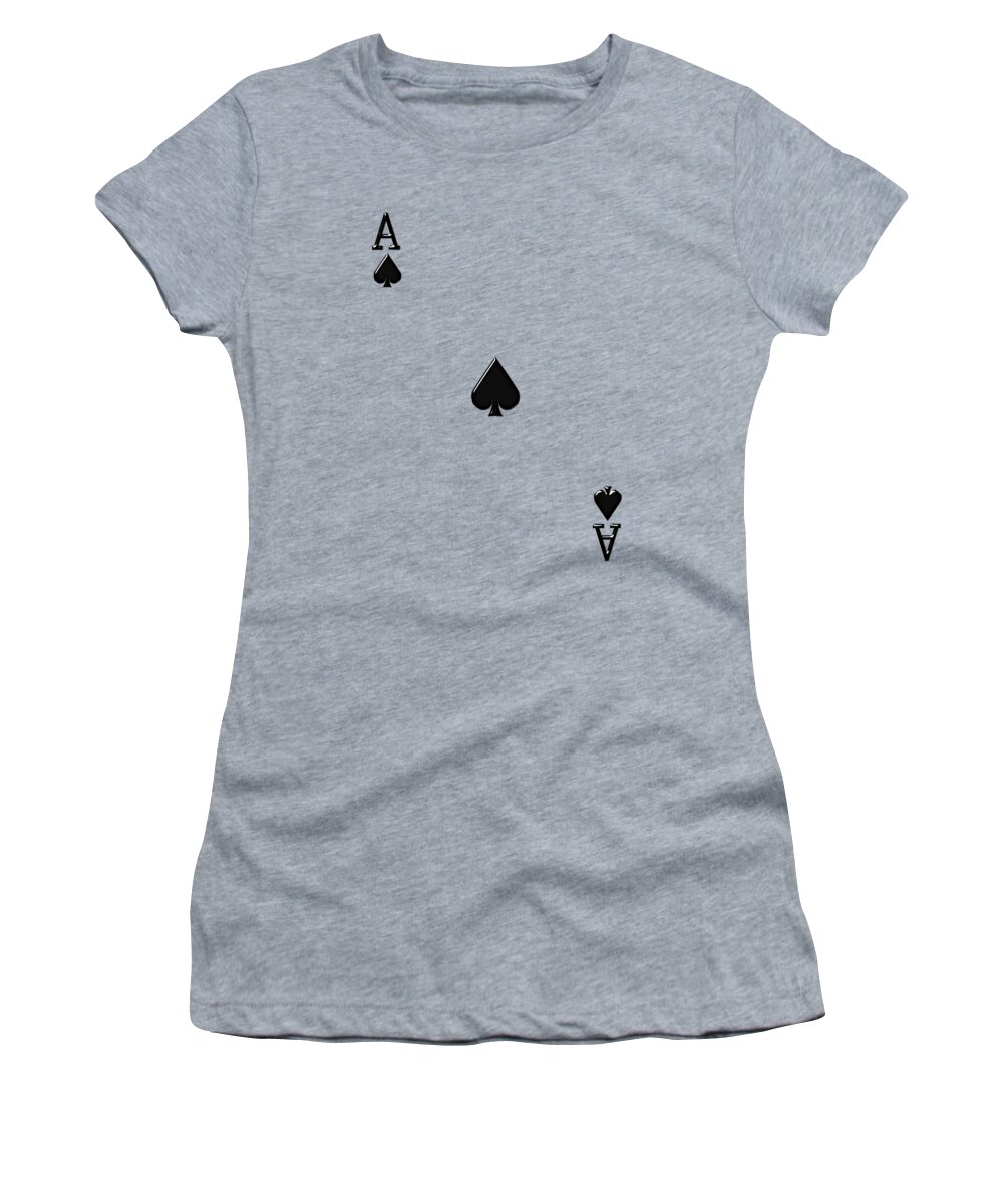 'gamble' Collection By Serge Averbukh Women's T-Shirt featuring the digital art Ace of Spades  by Serge Averbukh