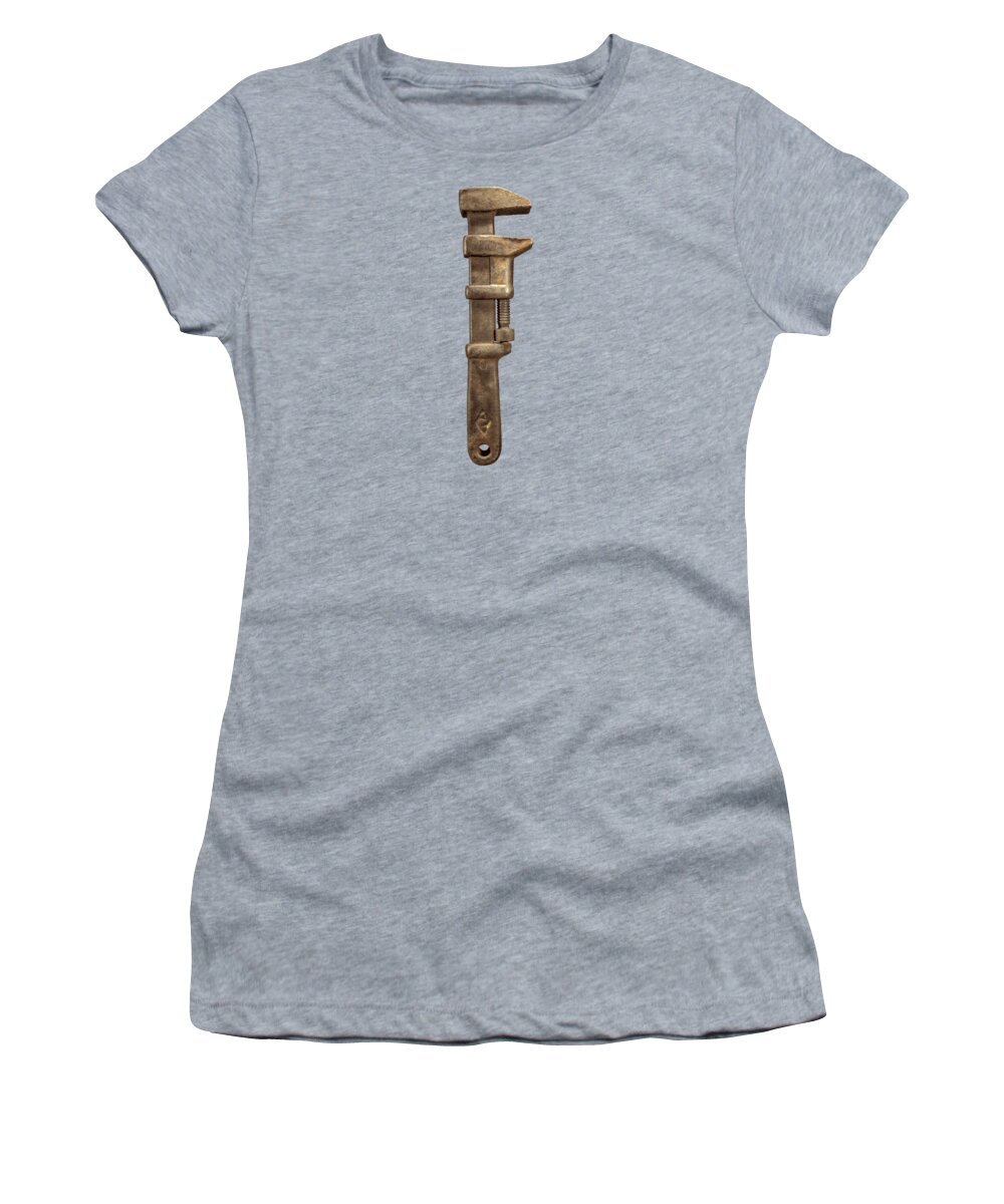 Antique Women's T-Shirt featuring the photograph Adjustable Iron Wrench Right Face by YoPedro