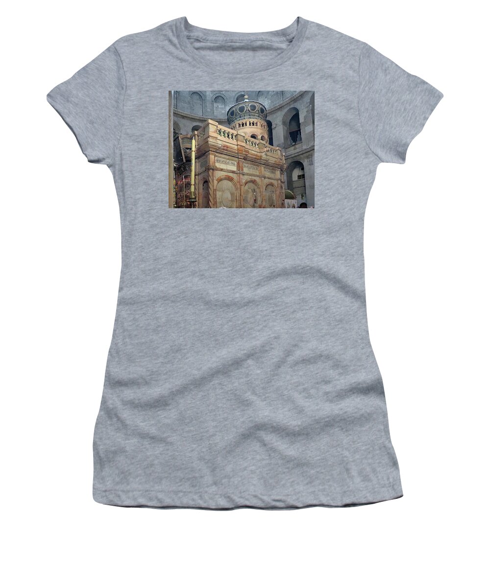 Aedicule Women's T-Shirt featuring the photograph Aedicule of the Holy Sepulchre by C H Apperson