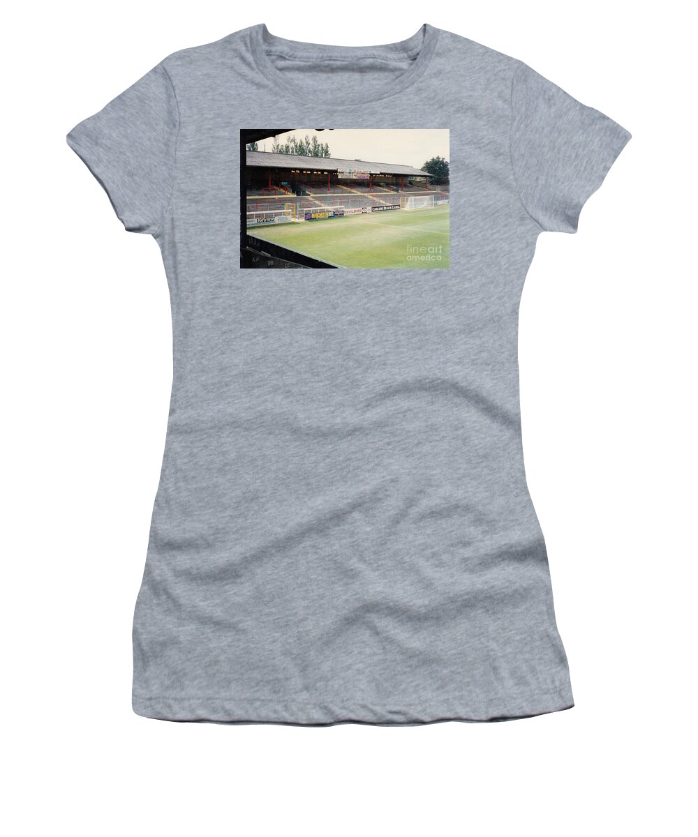 Afc Bournemouth Women's T-Shirt featuring the photograph AFC Bournemouth - Dean Court - SW Goal Terrace 1 - September 1990 by Legendary Football Grounds