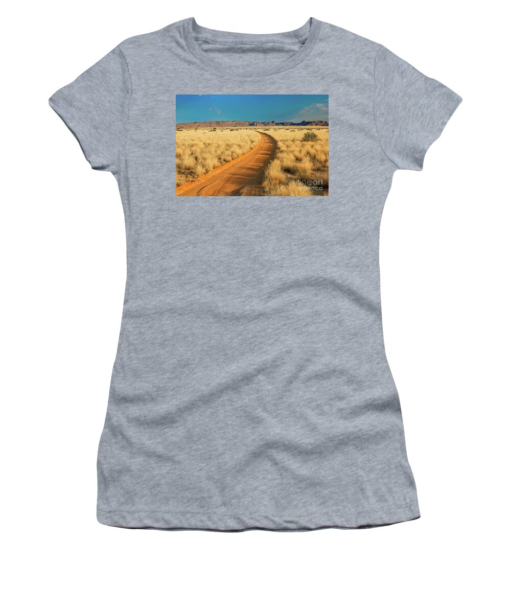 African Women's T-Shirt featuring the photograph African sand road by Benny Marty