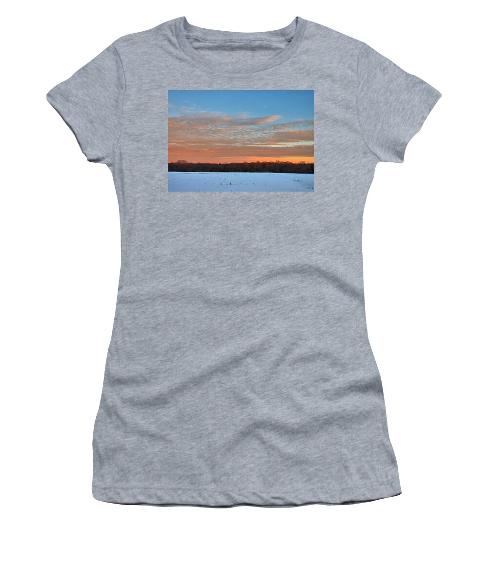 Sunset Women's T-Shirt featuring the photograph After Storm Jonas by Steven Richman