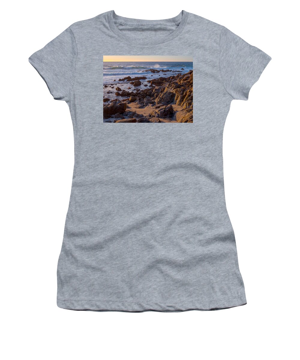 Beachscape Women's T-Shirt featuring the photograph Afternoon Light at Carmel Point by Derek Dean