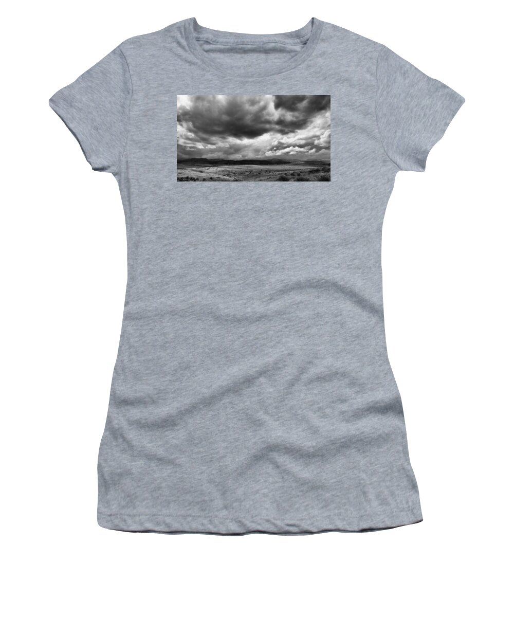 Cathy Fromme Prairie Women's T-Shirt featuring the photograph Afternoon Storm Couds by Monte Stevens