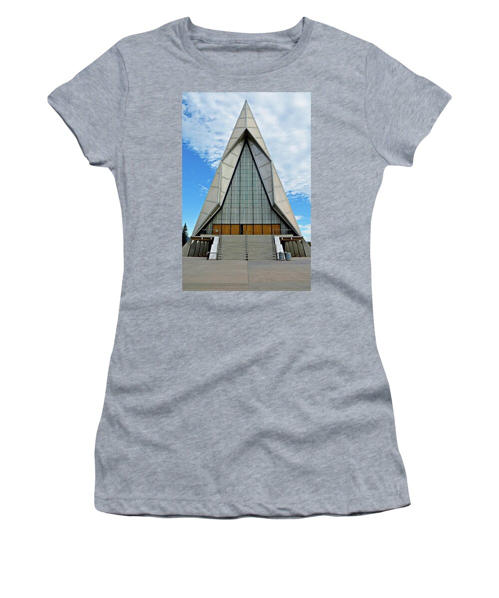 Air Force Women's T-Shirt featuring the photograph Air Force Chapel Study 8 by Robert Meyers-Lussier