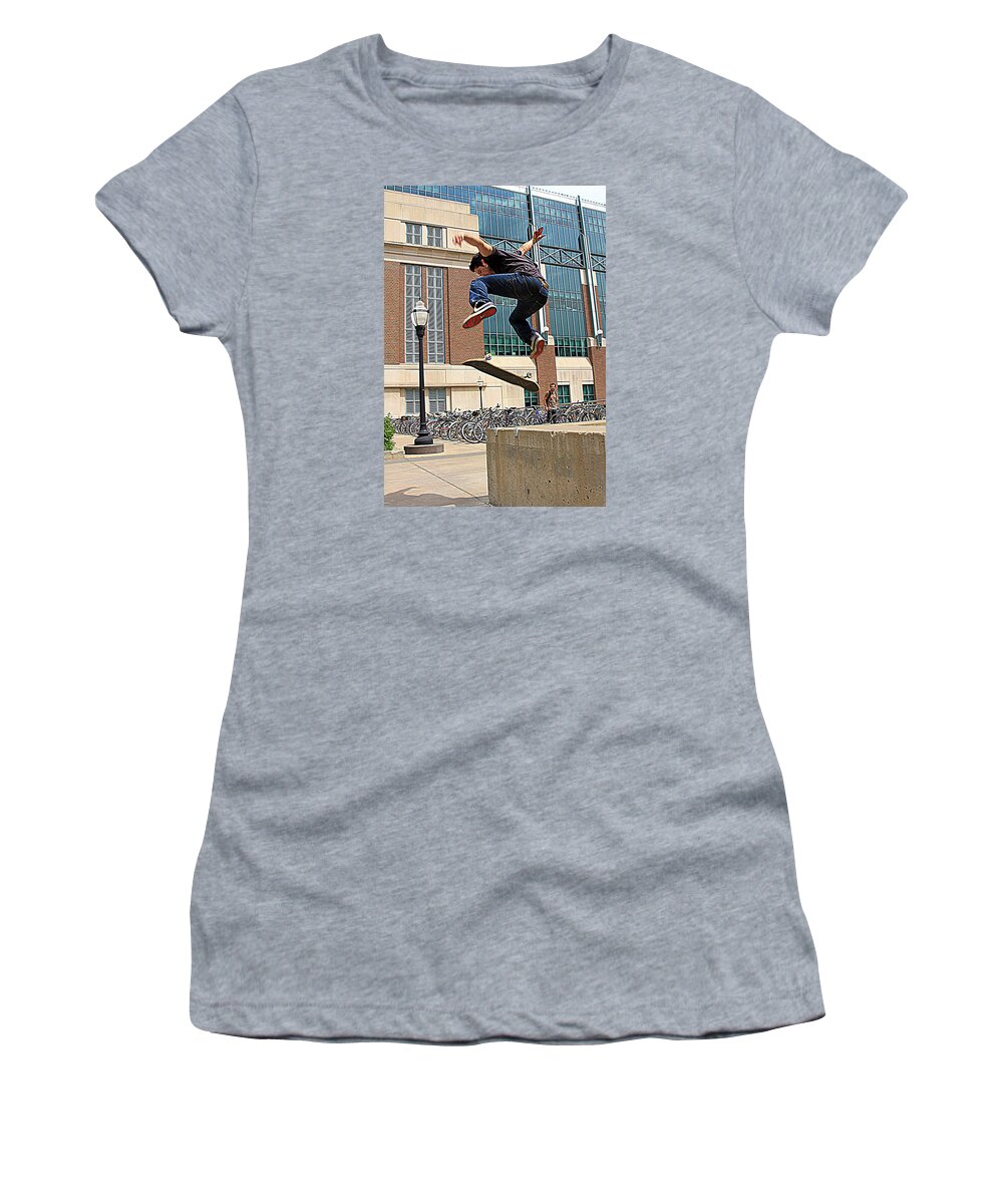 People Women's T-Shirt featuring the photograph Airborne by David Ralph Johnson