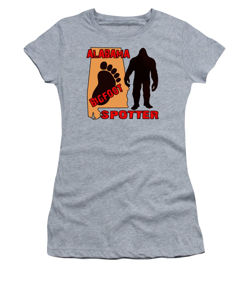Alabama Women's T-Shirt featuring the digital art Alabama Bigfoot Spotter by David G Paul