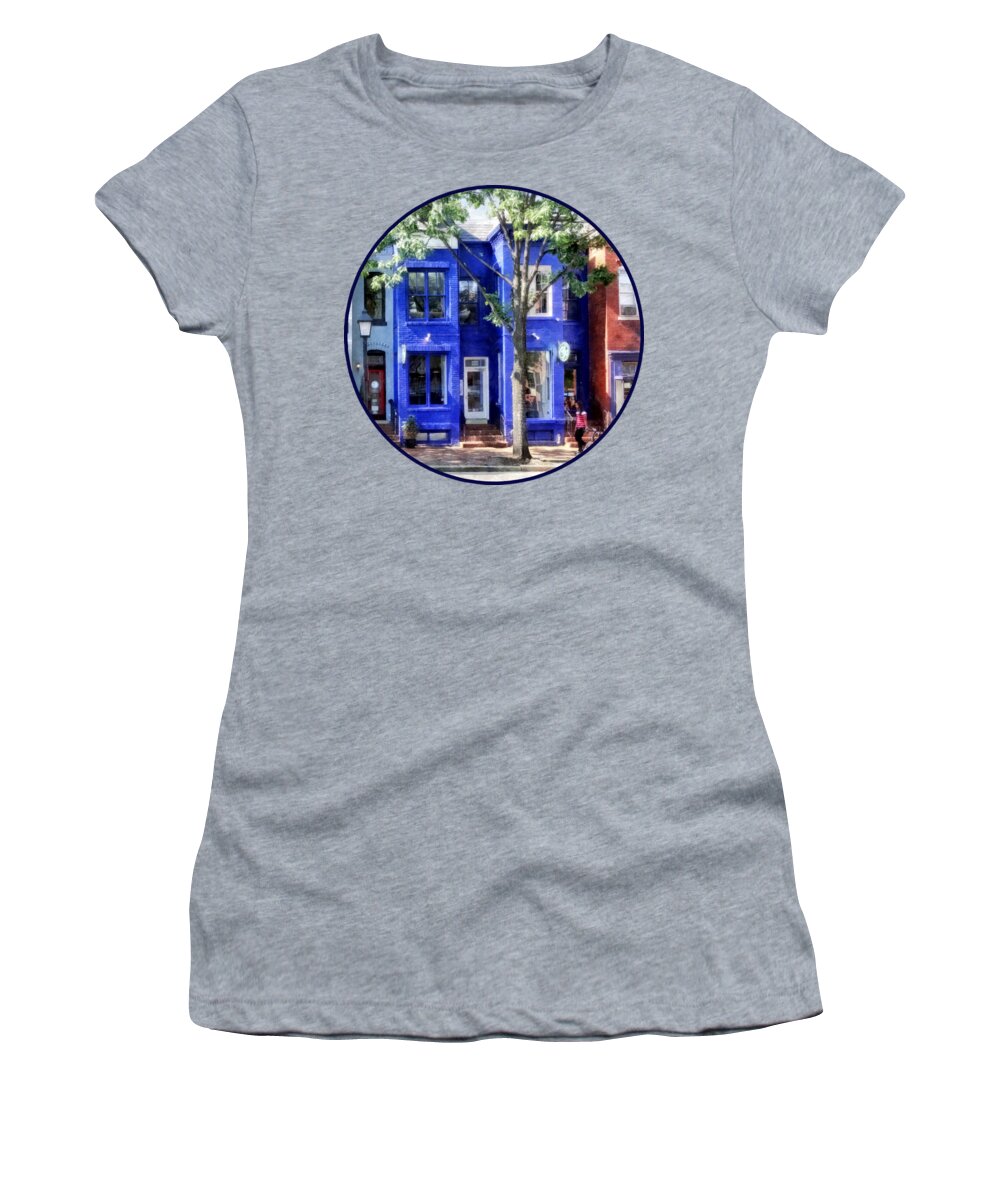 Alexandria Women's T-Shirt featuring the photograph Alexandria VA - Colorful Street by Susan Savad