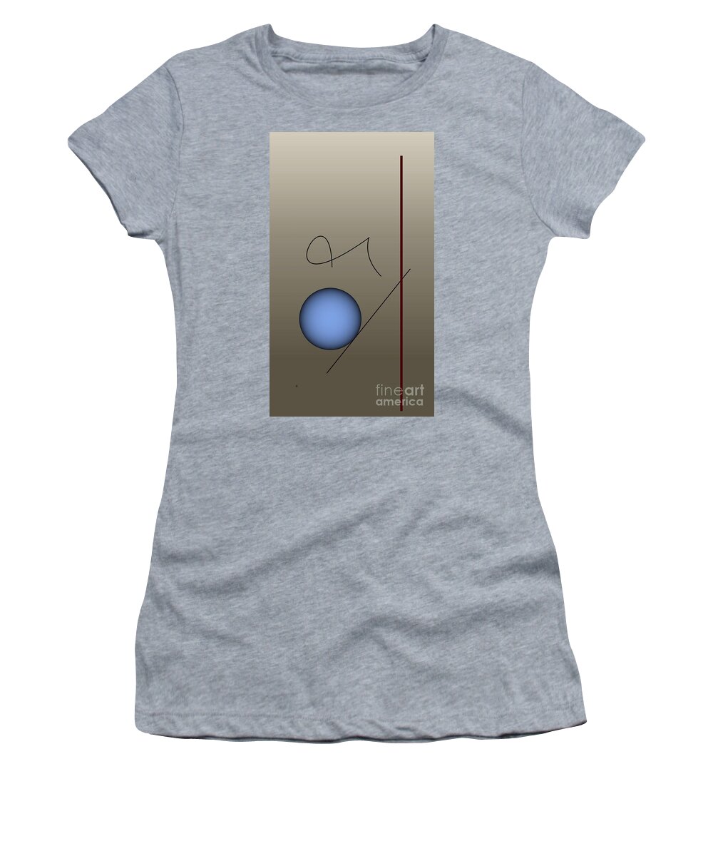 Abstract Women's T-Shirt featuring the digital art All Downhill From Here by John Krakora