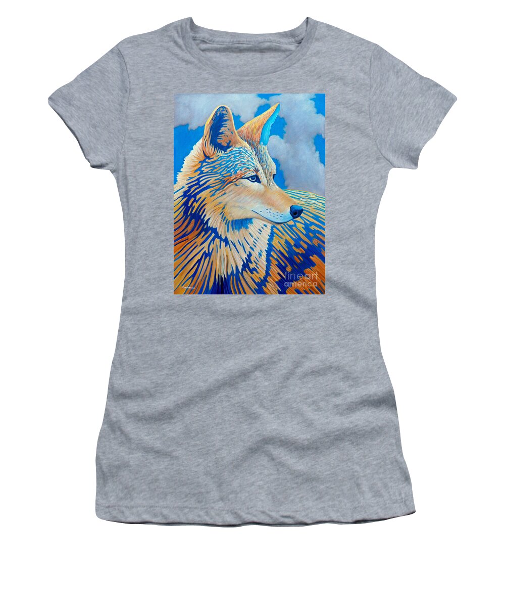 Coyote Women's T-Shirt featuring the painting All My Life by Brian Commerford