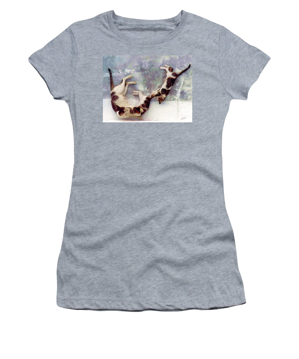 Portrait Women's T-Shirt featuring the painting All Stretched Out - RDW250809 by Dean Wittle