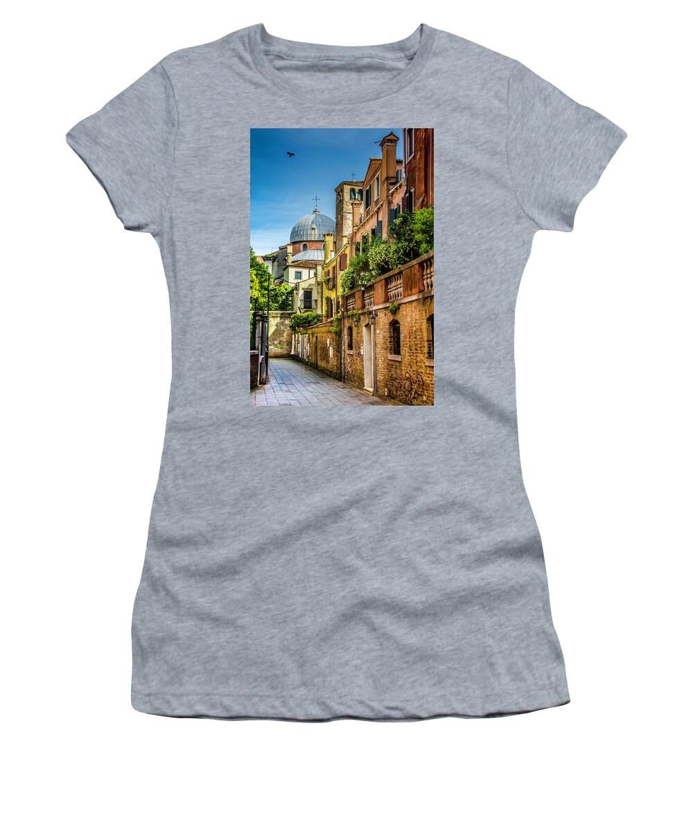 Venice Women's T-Shirt featuring the photograph Alleyway by Wolfgang Stocker