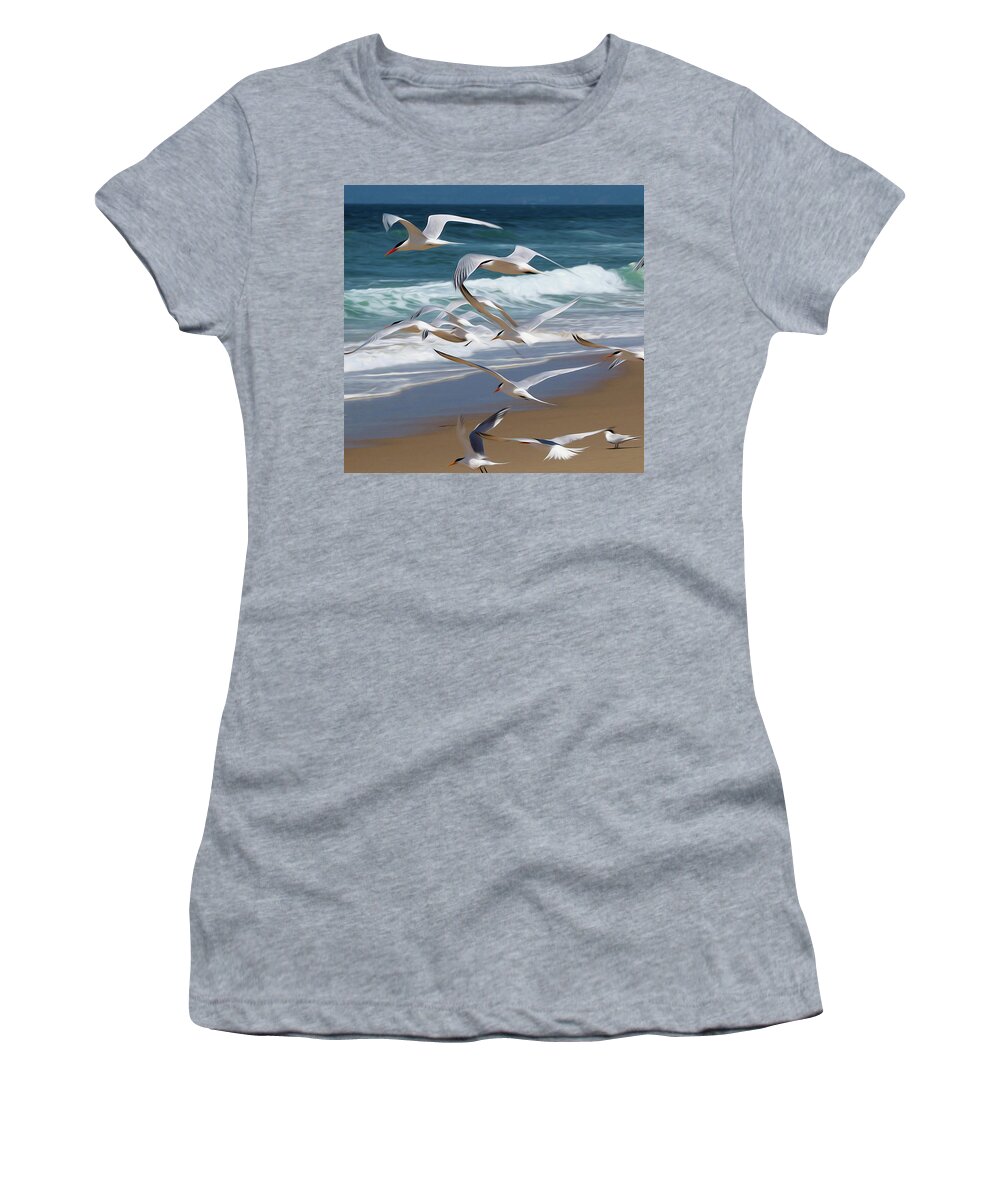 Birds Women's T-Shirt featuring the photograph Aloft Again by Joe Schofield