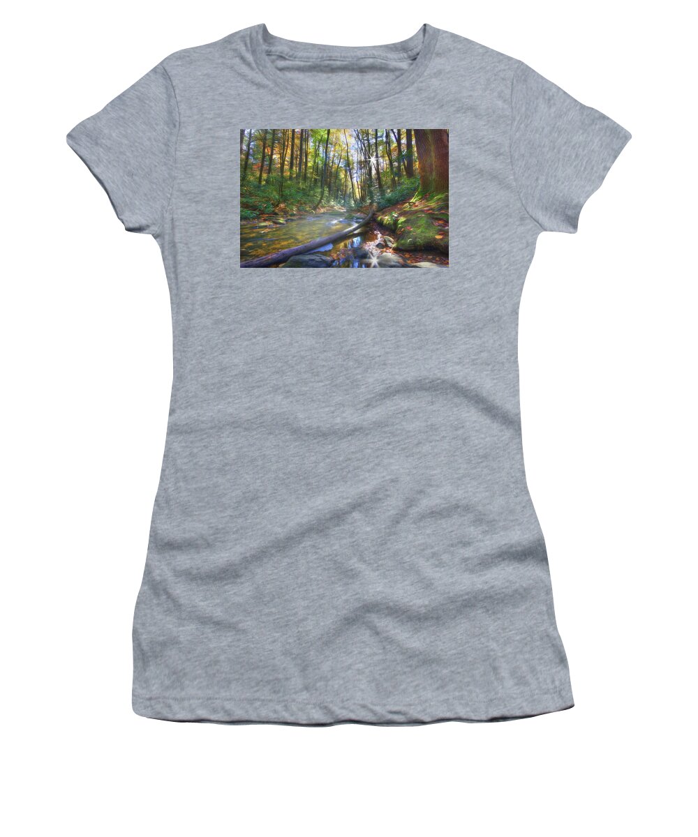 Landscape Women's T-Shirt featuring the digital art Along the Trail in Georgia by Sharon Batdorf