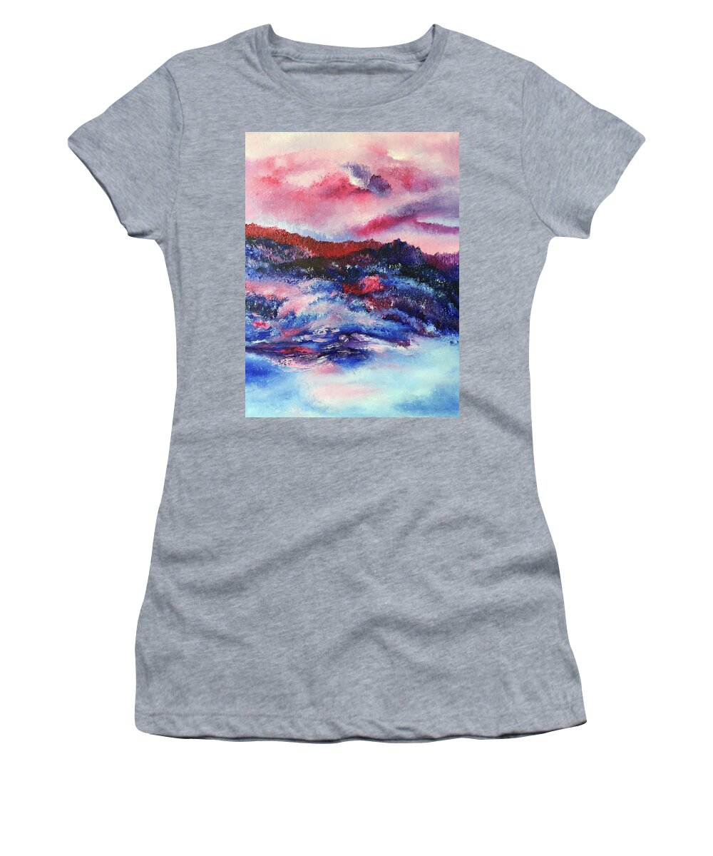Impressionist Women's T-Shirt featuring the painting Alpenglow by Terry R MacDonald