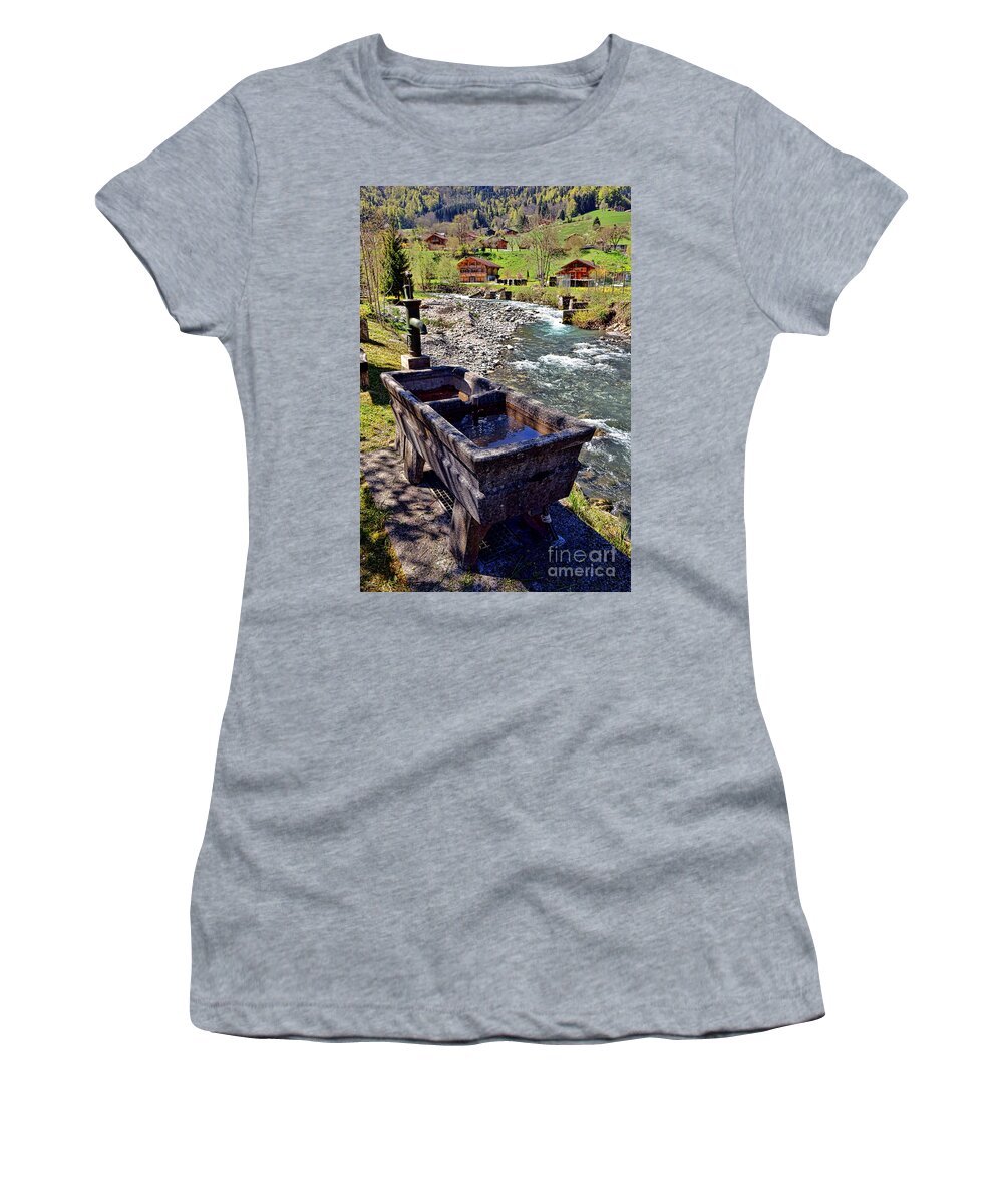 French Women's T-Shirt featuring the photograph Alpine Trough by Olivier Le Queinec
